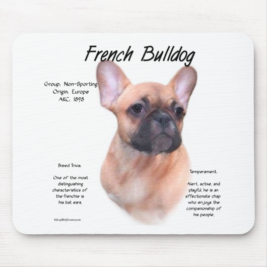 Französisches Bulldog-Geschichtsdesign Mousepad (Vorne)