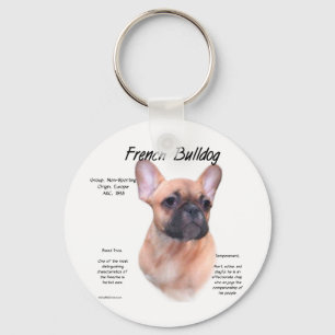 Französisches Bulldog-Geschichtsdesign Schlüsselanhänger