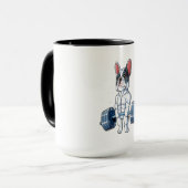 Französisches Bulldog Gewicht Lifting Funny Gift Tasse (Vorderseite Links)