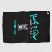 Französisches Bulldog Girls Kinder Französisches B Golfhandtuch (Horizontal)