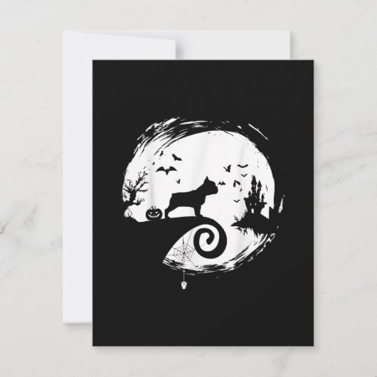Französisches Bulldog Halloween-Kostüm Moon-Gesche Dankeskarte (Vorderseite)
