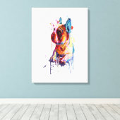 Französisches Bulldog Hand Zeichnend Kunstgeschenk Leinwanddruck (Insitu (Holzboden))