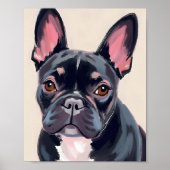 Französisches Bulldog-Hundbild Poster (Vorne)