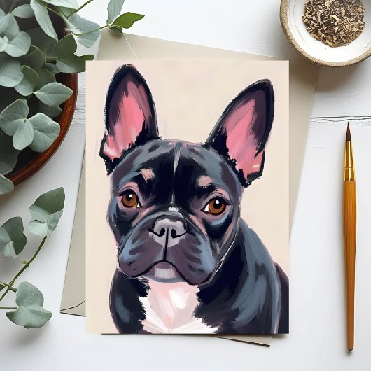 Französisches Bulldog-Hundbild Postkarte