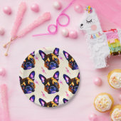 Französisches Bulldog-Kunstpapier Pappteller (Party)