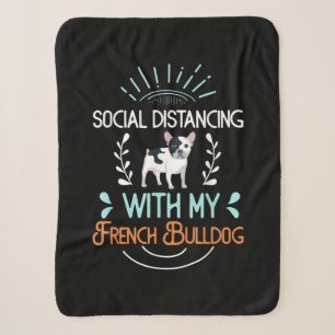 Französisches Bulldog-Lover-Geschenk mit sozialer Sherpadecke