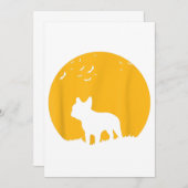 Französisches Bulldog-MondHalloween-Geschenk für H Ankündigung (Vorne/Hinten)