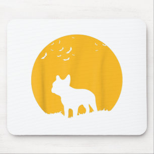 Französisches Bulldog-MondHalloween-Geschenk für H Mousepad