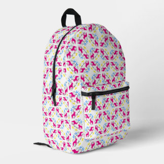 Französisches Bulldog-Muster rosa Gelb Bedruckter Rucksack