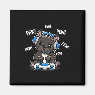 Französisches Bulldog-Player-Videospiel Magnet