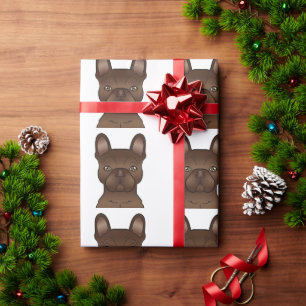 Französisches Bulldog-Schokolade-Muster Geschenkpapier