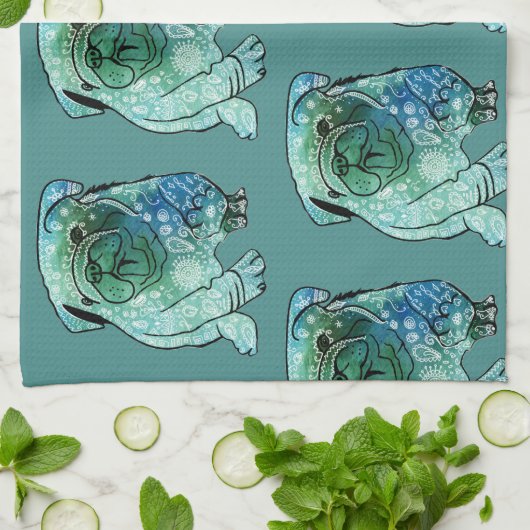 Französisches Bulldog-Teetuch Geschirrtuch (Gefaltet)