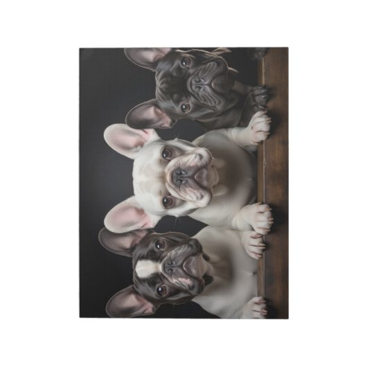 Französisches Bulldog-Tier-Portrait Natur Schönhei Notizblock (Rotiert)