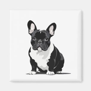 Französisches Bulldog-Vector-Grafik-Portrait Tier Magnet