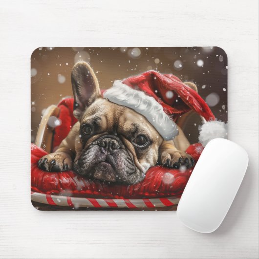 Französisches Bulldog-Weihnachtsfest Mousepad (Mit Mouse)