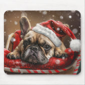 Französisches Bulldog-Weihnachtsfest Mousepad (Vorne)