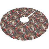 Französisches Bulldog-Weihnachtsfest Polyester Weihnachtsbaumdecke (Schrägansicht)