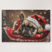 Französisches Bulldog-Weihnachtsfest Puzzle (Horizontal)