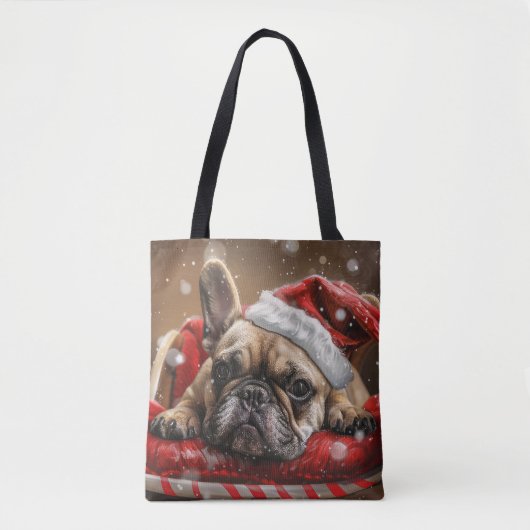 Französisches Bulldog-Weihnachtsfest Tasche (Vorderseite)