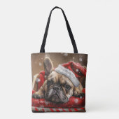 Französisches Bulldog-Weihnachtsfest Tasche (Rückseite)