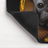 Französisches Bulldogge-Bild, blau Mousepad (Ecke)