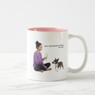 Französisches Bulldogge Wein Humor Geschenk Zweifarbige Tasse