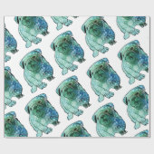 Französisches Bulldogge-Wrapping-Papier Geschenkpapier (Flach)