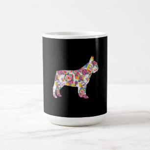 Französisches Bulldoggen-Blume-Muster  farbiges Hu Kaffeetasse