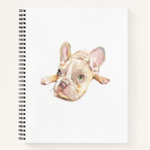 Französisches Bulldoggen-Wasserfarben-Notizbuch, S Notizblock