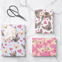 Französisches Bulldogherz Nahtloses Muster