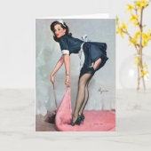 Französisches Button von Maid Karte (Gelbe Blume)