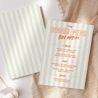 Französisches Café-Abendmenü Hochzeitsvorlage Programm