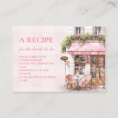 Französisches Café Brautparty Rezept Begleitkarte (Vorderseite)