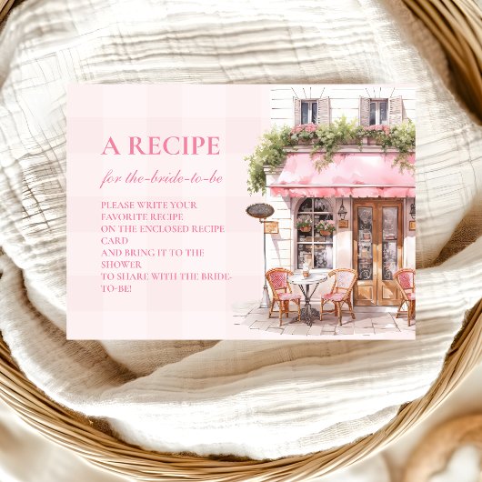 Französisches Café Brautparty Rezept Begleitkarte