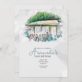 Französisches Café Einladung (Vorne/Hinten)