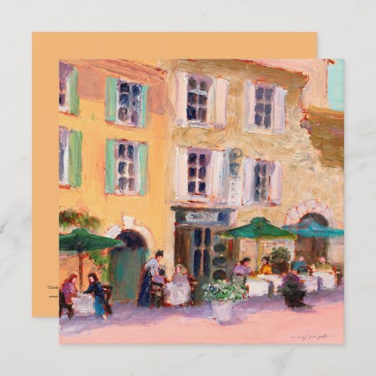 Französisches Café Flat Card (Vorne/Hinten)
