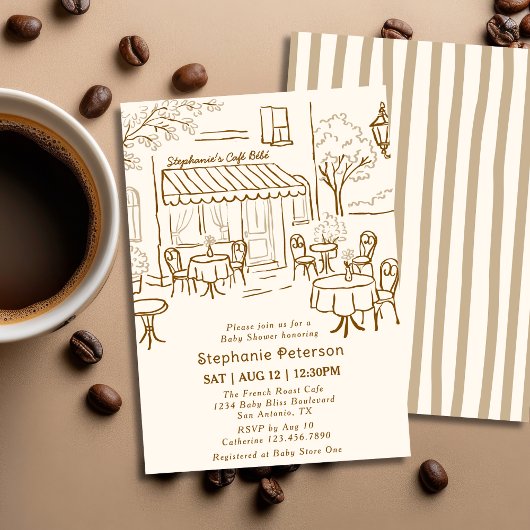 Französisches Café im Stil eines Coffee Shops - Ba Einladung