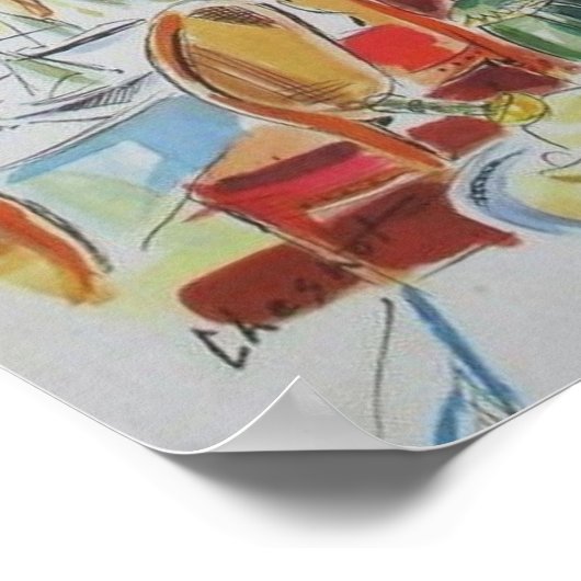 Französisches Café in den 60er Jahren Poster (Ecke)