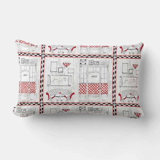 "Französisches Café Lendenkissen (Vorderseite)