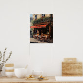 Französisches Café Malerei Landschaft Kunst, Dicht Poster (Küche)