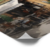 Französisches Café Malerei Landschaft Kunst, Dicht Poster (Ecke)