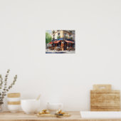 Französisches Café Malerei Landschaft Kunst, Dicht Poster (Küche)