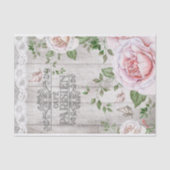 Französisches Café Parisien Blumenholz Dekoupage Seidenpapier (Vorderseite)