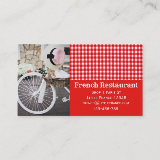 Französisches Café Patisserie Restaurant Business Visitenkarte (Vorderseite)