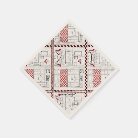 Französisches Café Serviette (Ecke)