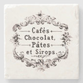 Französisches Café Steinuntersetzer (Vorderseite)