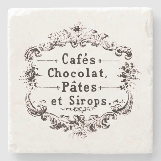 Französisches Café Steinuntersetzer (Vorderseite)