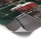 Französisches Café Watercolor Landschaft Kunst, Di Poster (Ecke)