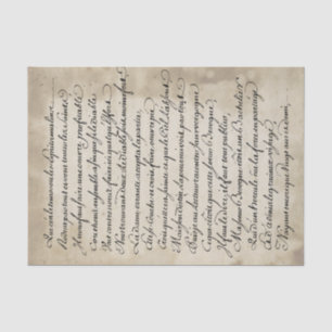 Französisches Calligrafy Vintag Script Tissue Pape Seidenpapier