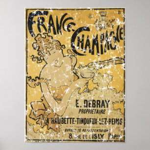 Französisches Champagne-1899 - beunruhigt Poster